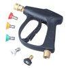 DUSICHIN DUS-220 Short Wand High Pressure Washer Handle Gun 3000 PSI Max 5 Pressure Power Washer Nozzles Tips Black