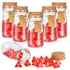 Wettarn 120 Pcs Transparent Red D4 Dice 6 Pcs Potion Bottle 3.4 oz Plastic Favor Jars with Cork Lids Polyhedral Dice Set for Party Favors Table Games Party Cute Jars