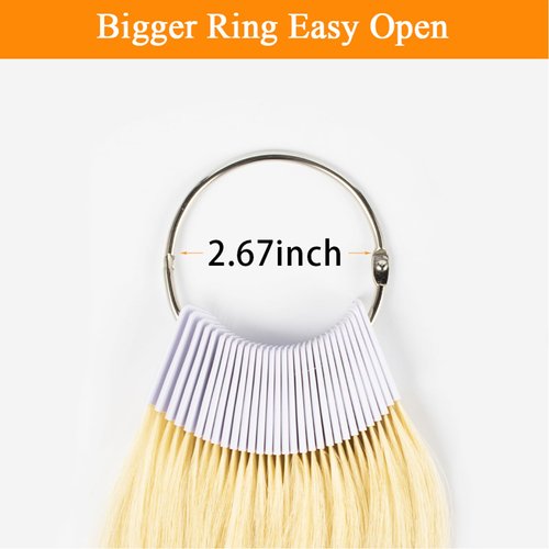 TOFAFA Hair Color Rings 100% Human Hair Color Sample Testing Color Samples 9 inch Light Blonde Hair Color