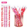 Nydotd 50Pcs Valentines Day Pencils, Valentines Wood Pencils Bulk with Erasers for Kids Party Favors Valentine's Day Exchange Gifts Goodie Bags Fillers Giveaways School Classroom Rewards Heart Pattern