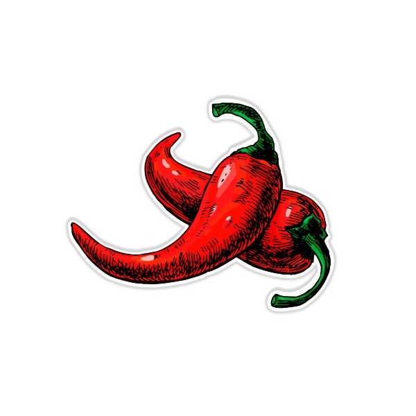 Chili Peppers - 5" Vinyl Sticker - for Car Laptop I-Pad - Waterproof Decal