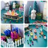 61Pcs Doll House Christmas Hat Decoration Miniature Dollhouse Accessories String Fake Light Door Mini Xmas Tree 1:12 Model Pretend Toys DIY Festival Party Wreath Snowman Fairy Cane Candy Garden