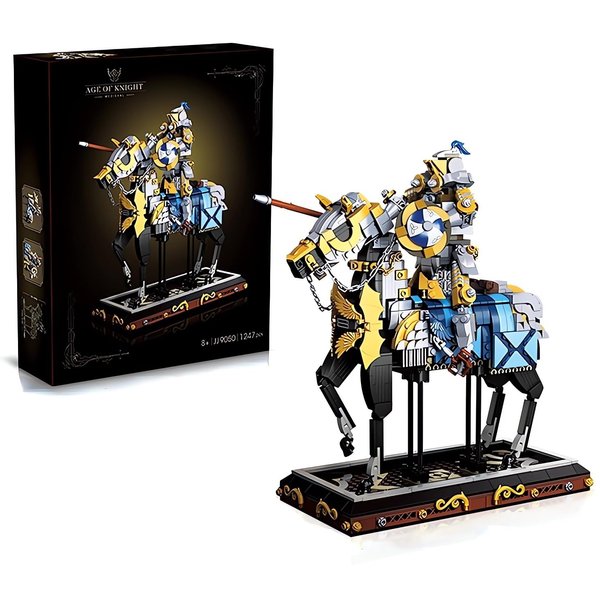 LALAKIS Medieval Knight Building Set, Classic Medieval Knight and Warhorse Building Block Toys, Medieval Knight Collection Model for Adults, Home Decor Gift