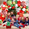 Christmas Balloon Garland Arch Kit Red Green Gold White Latex Balloons Gold Confetti Christmas Cane Candy Gift Box Star Foil Balloons for Xmas New Year Party Decoration Supplies