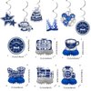 Happy Retirement Party Decorations for Men Women, Retirement Party Favors Well Wish and Advice Cards Banner Backdrop Honeycomb Centerpiece, Retirement Going Away Party Supplies(Navy Blue Silver)