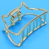 Lovely Cat Hair Claw Clips, Metal Strong Hold NonSlip Cat Shape Jaw Clips Hair Holder for Women, Fashion Claw Clips Hair Accessories (bright gold)