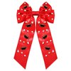 Game Day Hair Bow Clips for Women Red Black White Football Hair Clip Sports Hair Bows Game Day Football Hair Accessories Party Favors
