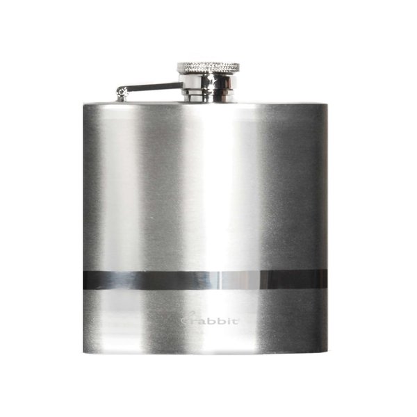 Rabbit Polished Stainless Steel Pocket Flask, 6 Ounce Capacity
