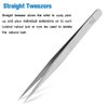 FERYES Lash Extension Tweezers Set(2 PCS),Straight and Curved Pointed Tip Tweezers for Eyelashes Extensions or 3D 6D Volume Mink Isolation,Professional Stainless Steel Eye Lash Application Tweezer