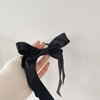 Yheakne Silk Bow Ponytail Holder Black Satin Hair Ties Scrunchies Velvet Ribbon Hair Bow Bands Rope Ponytail Holder Hair Accessories for Women and Girls (Black)