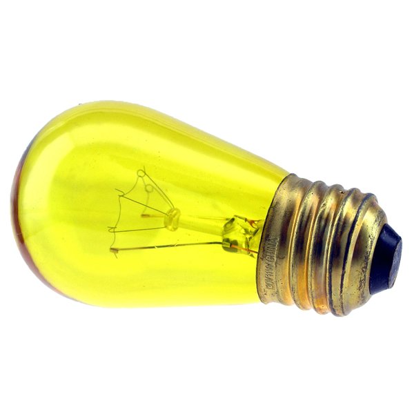 Novelty Lights - 11watt S14 Commerical Grade S14 Transparent Color Replacement Bulbs, E27 Medium Base, Clear, 11 Watt, 25 Pack (Yellow)