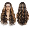 Yunwujie Ombre Highlight Lace Front Wigs Human Hair Colored 1B/30 Honey Blonde Glueless Pre Plucked Wigs Human Hair 13x4 Lace Wigs Human Hair For Women 180% Density 24inch