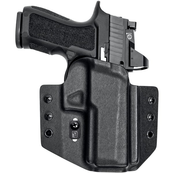 Tulster OWB Contour Holster in Right Hand fits: Sig Sauer P320 Compact/Carry/X-Series 9/40 | Optic Compatible Outside The Waistband Concealed Carry Kydex Holster