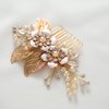 SWEETV Gold Wedding Hair Comb-Handmade Bridal Hair Clip Wedding Hair Accessories for Women