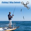 AGOOL 3 Way Swivels Fishing Tackle, 50/100pcs Crossline Barrel Swivel 3 Way Rigs T-Shape Three Way Swivels Fishing Tackle Connector for Catfish Rig Surf Fishing Rig