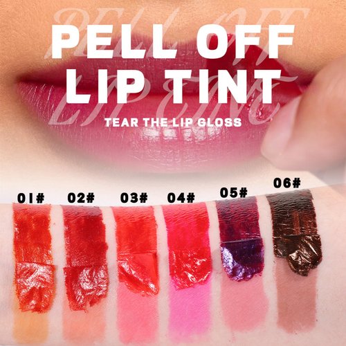 SWETIYOU Peel Off Lip Stain, Long Lasting Waterproof and Transfer Proof Lip Tint, Matte Finish Peel Off Lip Stain, Non-stick Cup Peel Off Lipstick Lip Makeup for Women Girls (Color : Glamor)