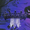 TOBATOBA Black Tiara Black Crown for Women, Gothic Crown Halloween Wedding Tiara Halloween Costumes for Women, Queen Crown Black Wedding Gothic Tiara Halloween Accessories for Women Prom Cosplay Party