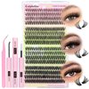 Lash Extension Kit Wispy Lashes Clusters 320PCS Eyelash Extension Kit with Lash Bond and Seal Waterproof Lash Clusters Kit D Curl Individual Lashes 10-16mm Cluster Eyelash Extensions Kit by calphdiar