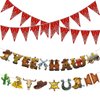 MARFOREVER Western Cowboy Party Decorations, 4 Pcs Western Cowboy Banners Rodeo Bandana Pennant Banner Wild West Party Hanging Decorations for Western Cowboy Theme Birthday Country Party Supplies