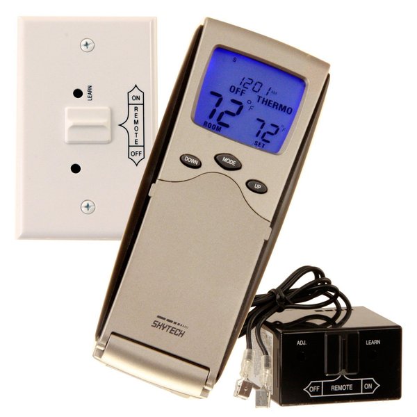 Skytech 9800325 SKY-3301P2 Backlit Programmable Fireplace Remote Control with Thermostat