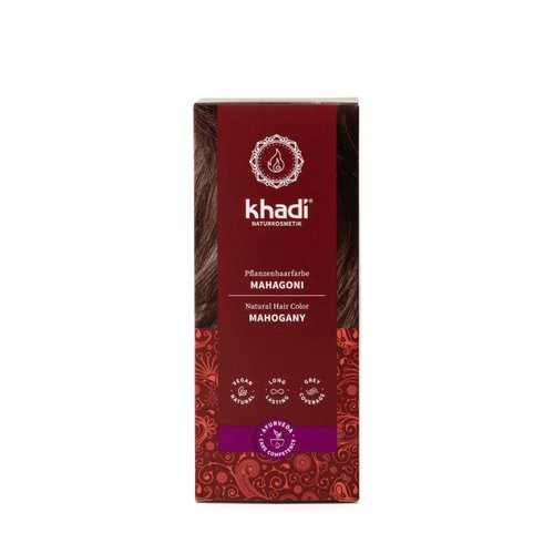khadi Ayurvedic Natural Hair Color, 100% herbal, vegan, PPD & chemical free, certified natural cosmetics for healthy hair (MAHOGANY, 1 Pack (1 x 3.5oz))
