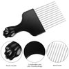 2 Pack Black Metal Hair Pick Afro Pick for Curly Hair Smooth Hair Pick Comb Wide Tooth Comb Professional Afro Comb for Women/Men Hair Styling Hairdressing Tool Teasing Pick Combs(Black)