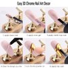 Fcozpjk 3D Sculpting Gel for Nail Art, 2PCS 10g Clear 3D Nail Art Gel Liner Nail Polish Carving Modeling Gel for Nail Design, 5D Embossed Gel Candy Gel with Gold Silver Chrome Nail Powder Kit