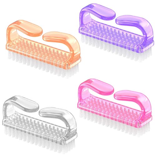 4 Pack Handle Grip Nail Brush,Hand Fingernail Scrub Cleaning Brushes for Toes and Nails Cleaner，Also Suitable For Bathroom, Shower, Kitchen, Carpet, Floor, Bathtub, Etc