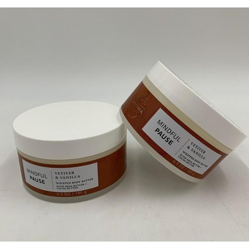 2 Vetiver & Vanilla Whipped bath Body Butter 6.5 oz