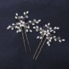 Brihasory Bridal Hair Pin Wedding Hair Accessories for Women Bride To Be Gifts Handmade Pearls Emerald Green Purple Rhinestone Gold Hair Clip 2PCS Banquet Prom Hair Accessory for Curly Girls (Purple)