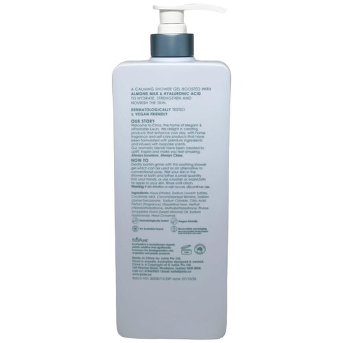 Ciroa Almond Milk & Hyaluronic Acid Hydrating Shower Gel Dermatologically Tested & Vegan friendly 33.8 fl oz / 1.000 ml