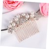Didiseaon Bridesmaid Hair Accessories Rhinestone Barrettes Bridal Headpiece Bridal Hair Comb Pearl Hair Accessories Bride Hair Comb Women Hair Comb Tiara Women's Hair Dryer Wedding