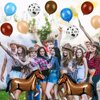 Hungdao 52 Pcs Western Party Horse Balloons Cowboy Decorations Bandana Balloons Cowgirl Foil Latex Balloons for Baby Shower Birthday Arch Decorations(Blue Brown Series)
