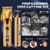 Hair Clippers for Men, Professional Hair Trimmer Barber Set Cordless Beard Trimmer Haircut Grooming Kit Gift for Men/Women/Kids/Pet (Gold)