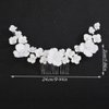 Teyglen Flower Bride Wedding Hair Comb Flower Hair Comb Decorative Hair Accessories Floral Flower Headpiece White Flower Headband Hair Piece for Women Bride Girls