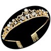 TOBATOBA Wedding Tiaras for Bride, Gold Tiaras and Crowns for Women, Princess Tiara Rhinestone Bridal Tiara, Small Tiara, Quinceanera Tiara Birthday Pageant Wedding Halloween Costumes
