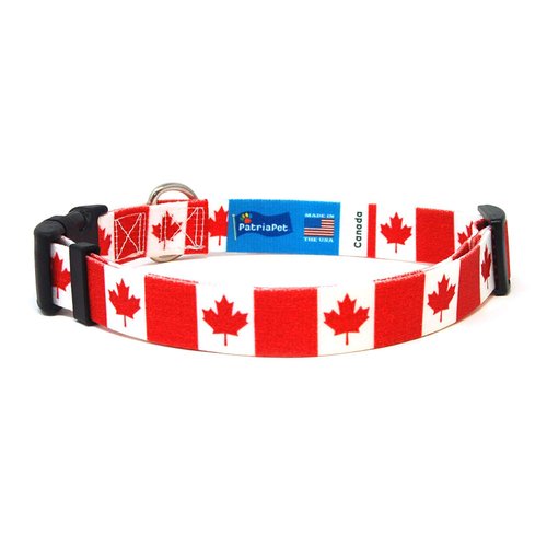 Canada Dog Collar | Canada Flag | Quick-Release Buckle | Made in NJ, Cana | for Small Dogs