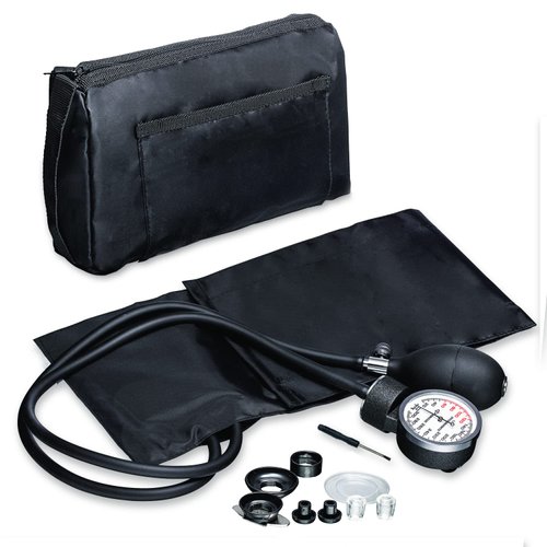 NOVAMEDIC NM-9170-BK Professional Aneroid Sphygmomanometer Blood Pressure Machine and Stethoscope Set, Universal Adult Size Cuff Arm, Manual Emergency BP Monitor Kit with Carrying Case, Black