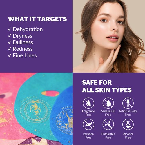 ZealSea Face Sheet Masks Skincare - Hydrating & Moisturizing Facial Sheet Masks Beauty Set with Hyaluronic Acid, Collagen & Diamond Powder for Women Skin Care - Anti Aging Facemasks Kit, 6 Pack