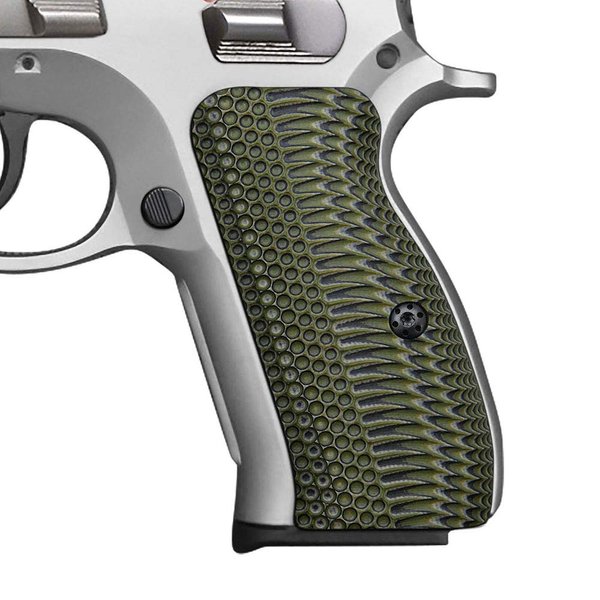 Cool Hand G10 Grips for CZ 75/85 Compact, CZ P-01, P100, C100, T100, PCR, CZ 75 D, Gun Grips Screws Included, OPS Texture (OD Green)