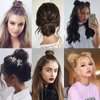 onemily Space Bun Hairpieces Mini Claw Clip in Hair Bun Messy Cat Ears Hair Extension Donut Wig Accessory Straight Hair Scrunchies for Women(1PC Brown)