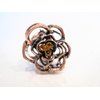 Generic Small mini rose gold copper metal gold crystal flower rose hair claw clip