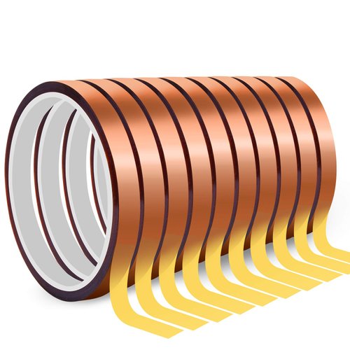 10 Rolls Heat Resistant Tapes for Sublimation, 10mm X 33m 108ft Heat Press Tape for High Temperature Heat Transfer for Sublimation on Coffee Mugs, Adhesive Vinyl No Residue, Electronics, Soldering
