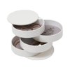 Yamazaki Home Secti Oned Jewelry Organizer Nail Art Supplies Earring Accessories Storage Holder Rotating Display ABS Plastic One Size White