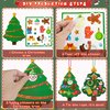 80UncleKimby 60pcs Christmas Crafts for Kids - DIY Xmas Tree Ornaments with Sticker Kits - Set for Holiday Decorations, Party Favors, and Classroom Activities