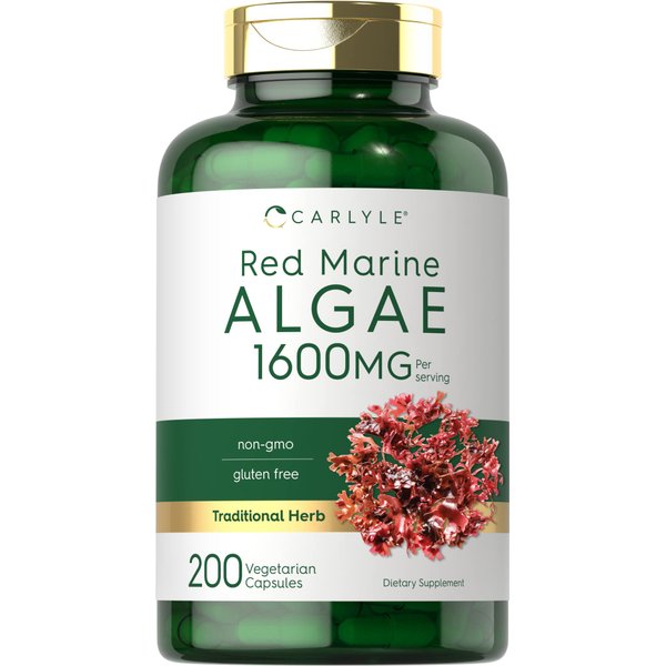Carlyle Red Marine Algae 1600mg | 200 Capsules | Vegetarian Supplement | Non-GMO, Gluten Free