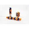 Lux Blox Orange and Blue Fidget Flexer Set (30 Pieces) Flexible and Versatile Construction Blocks