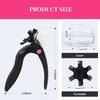 AIRSEE Nail Clippers for Acrylic Nails with Sizer and Catcher Adjustable Nail Tip Cutter with Length Measurement Dial Artificial Fake Extension Trimmer Nail Art Salon Home Manicure Tool Black