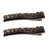 2 Pcs 2.3 Inch Shiny Crystal Spike Alligator Duck Bill Hair Clips Rhinestone Hair Barrette Clip Sparkle Stones Duckbill Bobby Pin Chic Hair Clips for Girls Styling (Black)