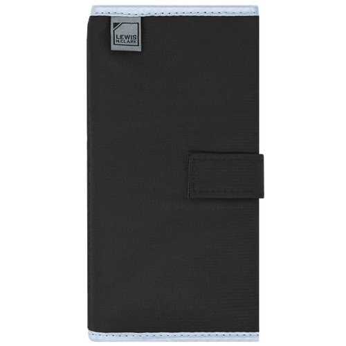 Lewis N. Clark Travel Pill Organizer | For Vitamins, Medication, Prescriptions, Or Medicine Storage | AM/PM Color Coded | 16 Slot Slimline Pouch | Black